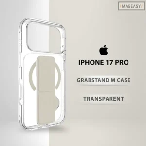 MAGEASY GRAB STAND M CASE: IPHONE 17 Pro - Transparent