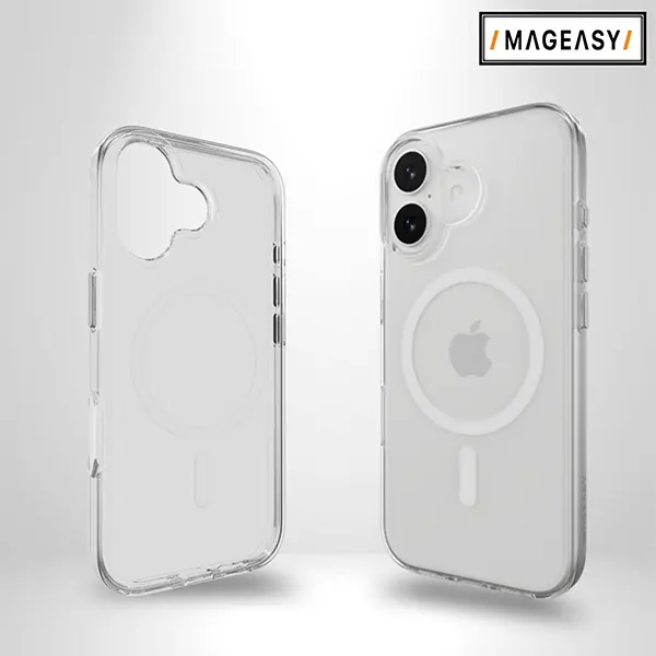MAGEASY BRIGHT M CLEAR CASE FOR IPHONE 17-TRANSPARENT WHITE RING - Image 2