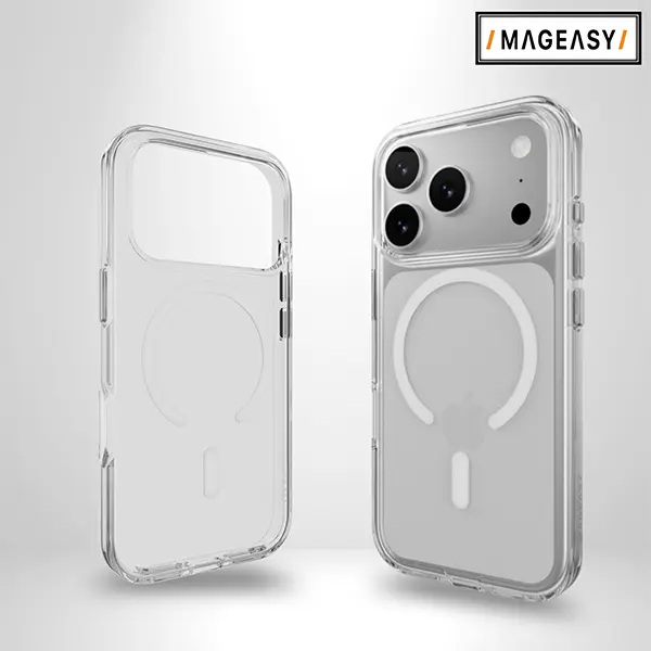 MAGEASY BRIGHT M CLEAR CASE FOR IPHONE 17 PRO-TRANSPARENT/WHTIE RING - Image 2