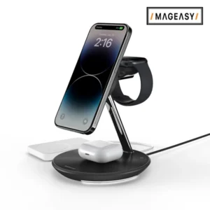MAGEASY POWER STATION 5-IN-1 MAGNETIC WIRELESS CHARGING STAND WITH QI2 45W-BLACK