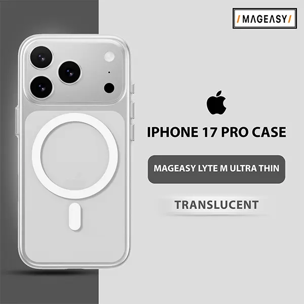 MAGEASY LYTE M ULTRA THIN .70MM CASE FOR IPHONE 17 PRO-TRANSLUCENT