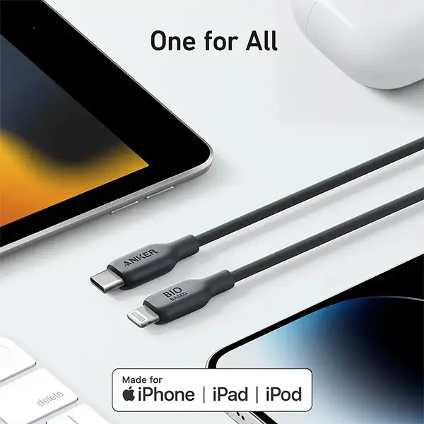 Anker 542 USB-C to Lightning Cable 6ft Bio-Based Black - Image 4