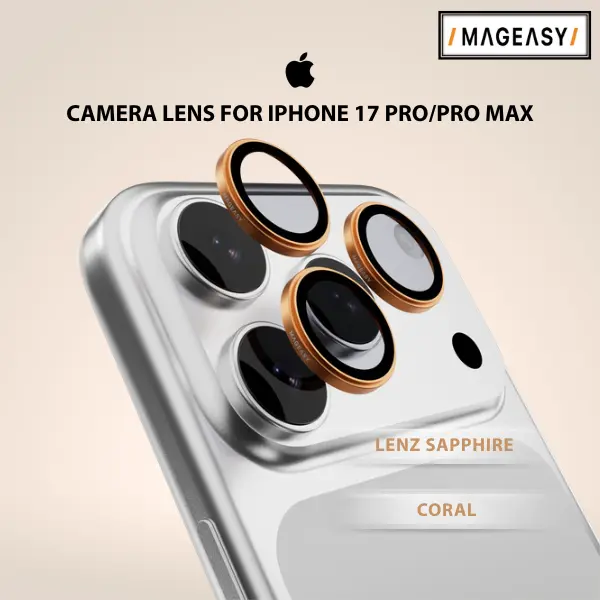 MAGEASY LENZ SAPPHIRE CAMERA LENS PROTECTOR FOR IPHONE 17 PRO/PRO MAX-CORAL