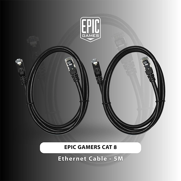 EPIC GAMERS CAT 8 ETHERNET CABLE 5M – LAN CABLE