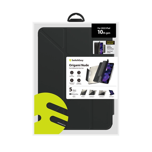 SWITCHEASY ORIGAMI NUDE FOLIO CASE W/PENCIL HOLDER FOR 2022 IPAD 10TH GEN - BLACK - Image 2