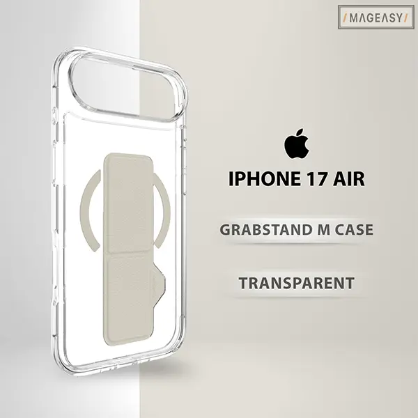 MAGEASY GRAB STAND M CASE: IPHONE 17 AIR - Transparent