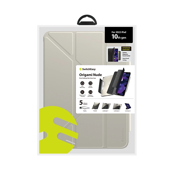 SWITCHEASY ORIGAMI NUDE FOLIO CASE W/PENCIL HOLDER FOR 2022 IPAD 10TH GEN - STARLIGHT - Image 2