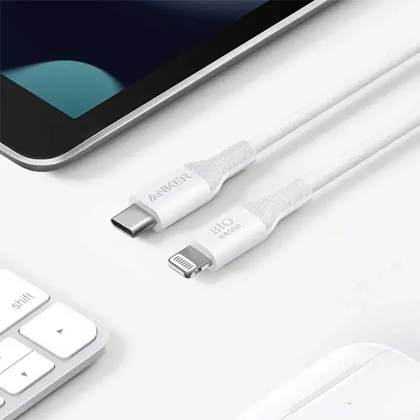 Anker 542 USB-C to Lightning Cable 6ft Bio-Based White - Image 3