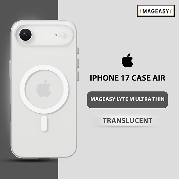 MAGEASY LYTE M ULTRA THIN .70MM CASE FOR IPHONE 17 AIR-TRANSLUCENT