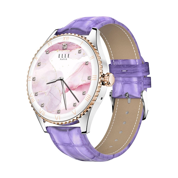 Elle Soleil Smart Watch Purple Leather Plus 2 Straps Purple - Image 3