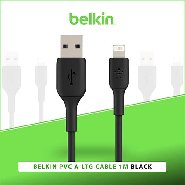 BELKIN PVC.A/LTG CABLE 1M BLACK