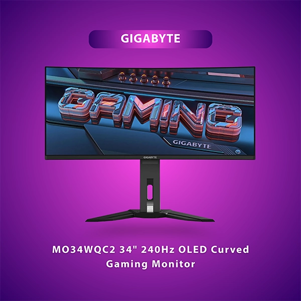 GIGABYTE MO34WQC2 34" OLED 240HZ CURVED GAMING MONITOR