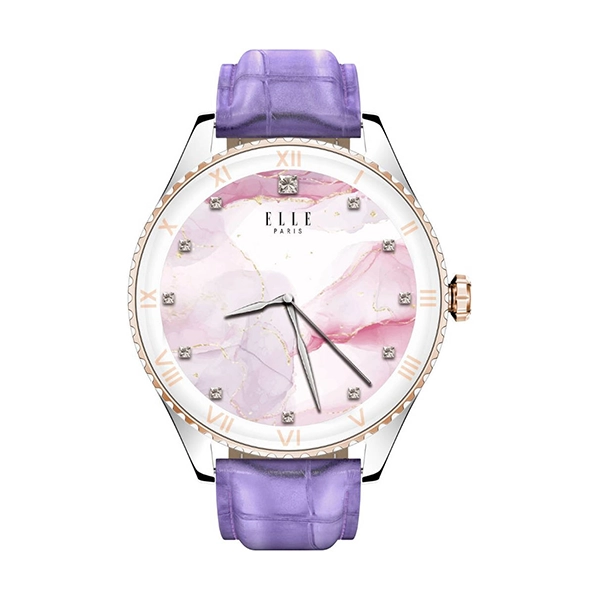 Elle Soleil Smart Watch Purple Leather Plus 2 Straps Purple - Image 4