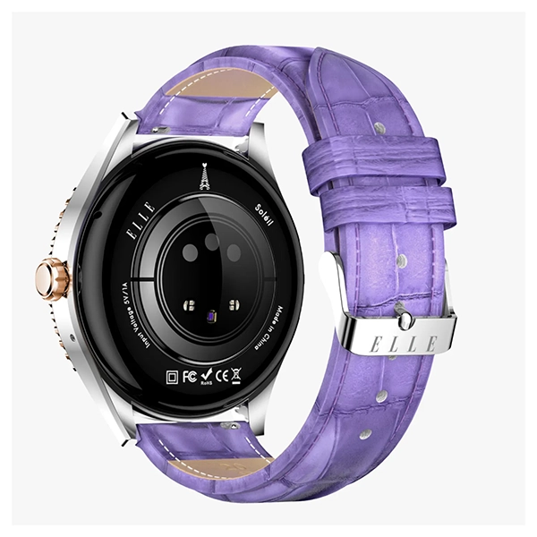 Elle Soleil Smart Watch Purple Leather Plus 2 Straps Purple - Image 5