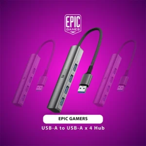 EPIC GAMERS USB-A TO USB-A 4 HUB – MULTI-PORT USB