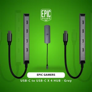 EPIC GAMERS USB-C TO USB-C 4 HUB - GREY