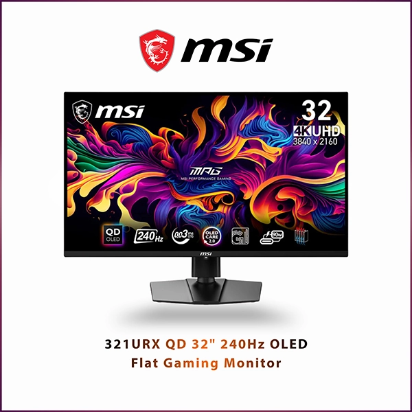 MSI 321URX QD 32" 4K 240HZ QD-OLED FLAT GAMING MONITOR