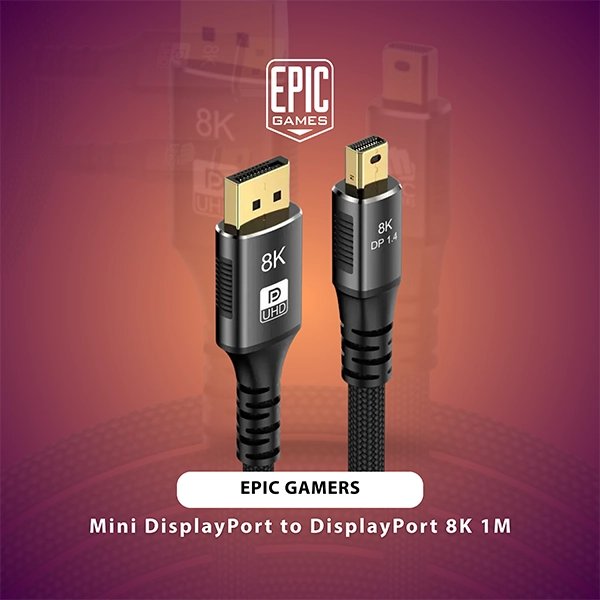 EPIC GAMERS MINI DISPLAYPORT TO DISPLAYPORT 8K CABLE 1M