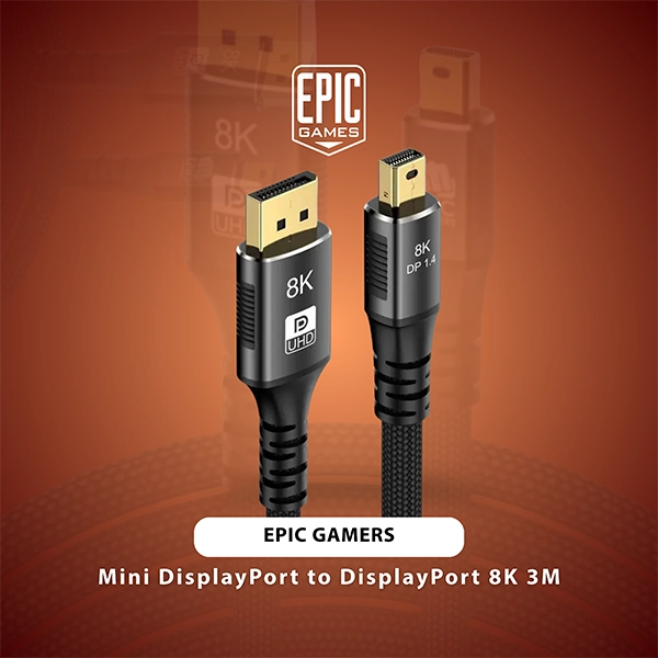 EPIC GAMERS MINI DISPLAYPORT TO DISPLAYPORT 8K CABLE 3M