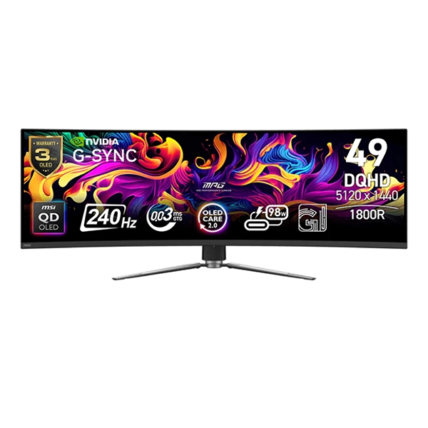 MSI MPG 491CQPX 49" 240HZ QD-OLED CURVED 5K GAMING MONITOR - Image 2