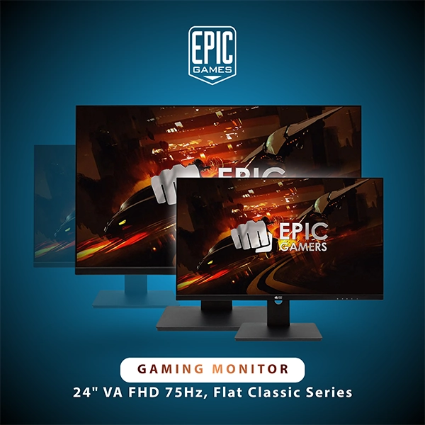 EPIC GAMERS 24" FHD 75HZ VA FLAT CLASSIC SERIES MONITOR – BLACK