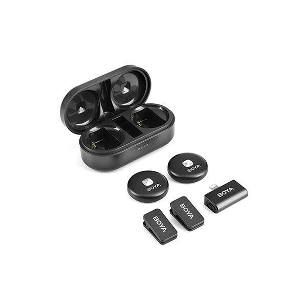 BOYA OMIC-D 2.4GHZ DUAL-CHANNEL WIRELESS MICROPHONE SYSTEM WITH LIGHTNING CONNECTOR - BLACK - Image 3