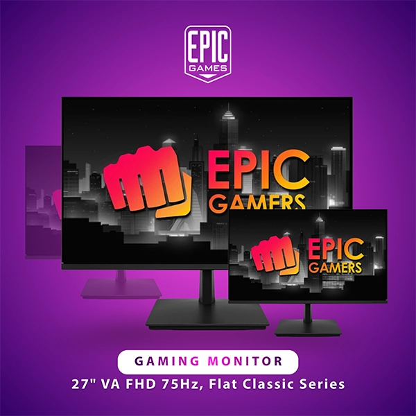 EPIC GAMERS 27" FHD 75HZ VA FLAT CLASSIC SERIES MONITOR – BLACK