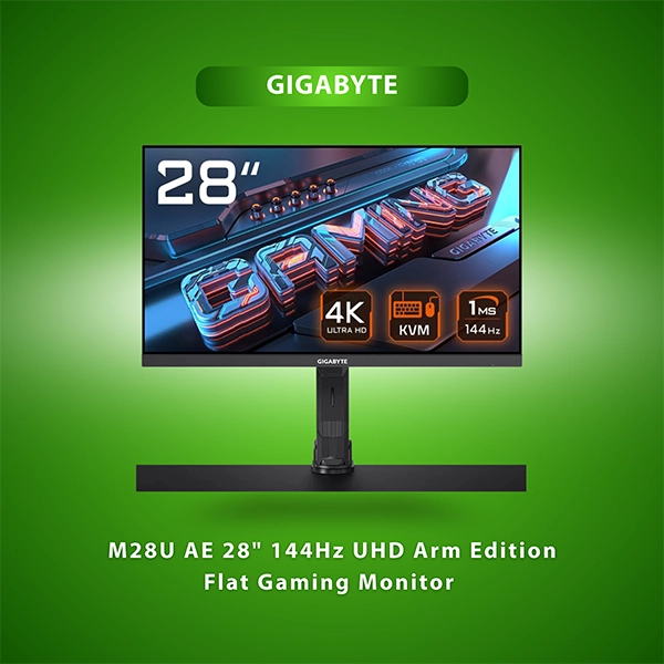 GIGABYTE M28U AE 28" UHD 144HZ ARM EDITION FLAT GAMING MONITOR