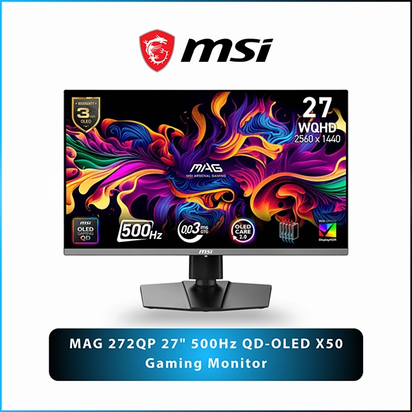 MSI MAG 272QP 27" QD-OLED X50 500HZ FLAT GAMING MONITOR - Image 6