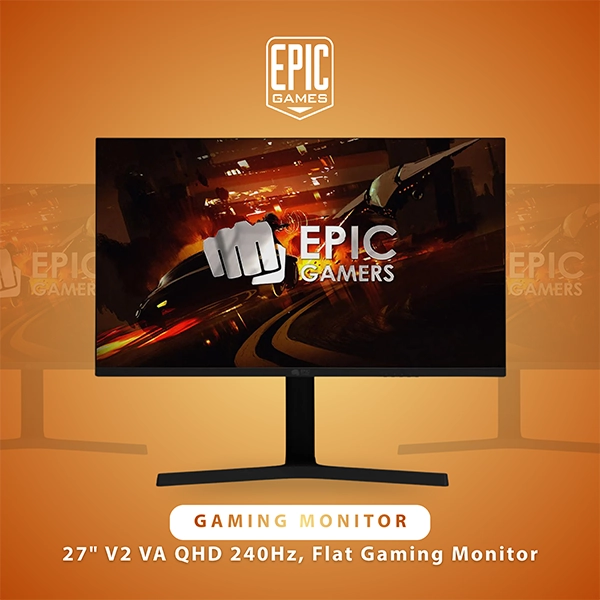 EPIC GAMERS 27" V2 QHD 240HZ VA FLAT GAMING MONITOR - BLACK