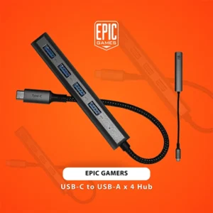 EPIC GAMERS USB-C TO USB-A 4 HUB – MULTI-PORT