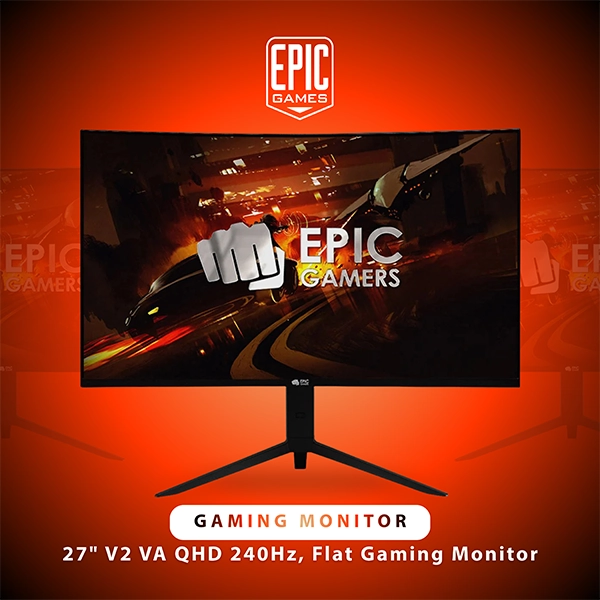 EPIC GAMERS 32" QHD 240HZ VA CURVED GAMING MONITOR – BLACK