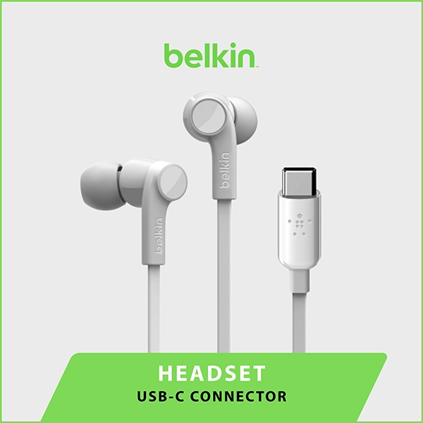 BELKIN HEADPHONES USB-C CONNECTOR WHITE