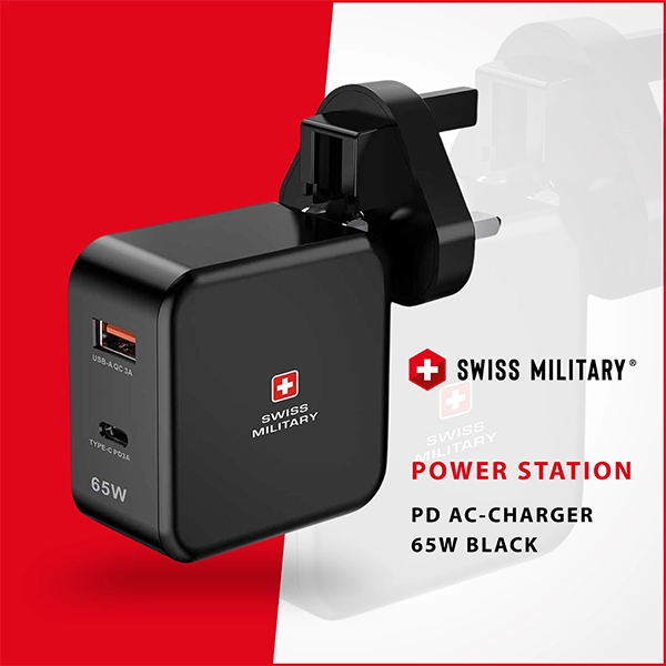 SWISS MILITARY POWER STATION PD AC-CHARGER 65W BLACK