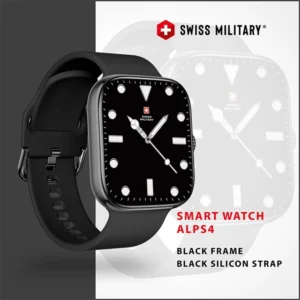SWISS MILITARY ALPS4 SMARTWATCH BLACK FRAME WITH BLACK SILICON STRAP