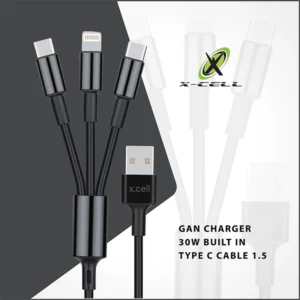 XCELL 3 IN 1 USB CABLE 2C + 1L 1.5M BLACK