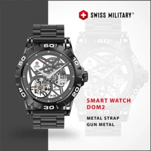 SWISS MILITARY DOM2 SMART WATCH METAL STRAP GUN METAL