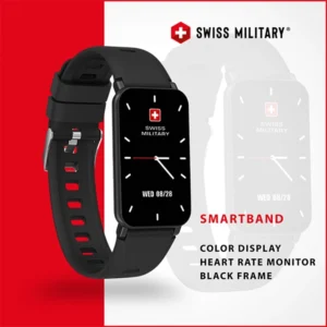 SM SMARTBAND - COLOR DISPLAY, HEART RATE MONITOR, BLACK FRAME / BLACK SILICONE STRAP