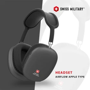 SWISS MILITARY AIRFLOW STEREO BLUETOOTH HEADSET APPLE TYPE BLACK