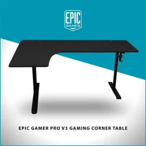 EPIC GAMER PRO V3 GAMING CORNER TABLE RGB BLACK