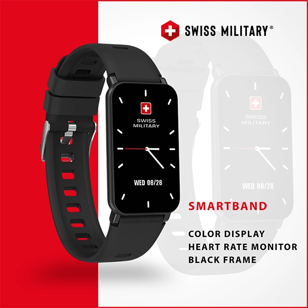 SM SMARTBAND - COLOR DISPLAY, HEART RATE MONITOR, BLACK FRAME / BLACK SILICONE STRAP