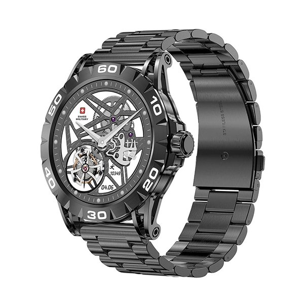 SWISS MILITARY DOM2 SMART WATCH METAL STRAP GUN METAL - Image 2