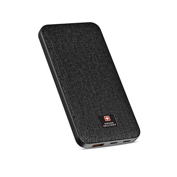 SWISS MILITARY SM POWER BANK 10K MAH 2C1A PD FAST CHARGE BLACK - Image 2