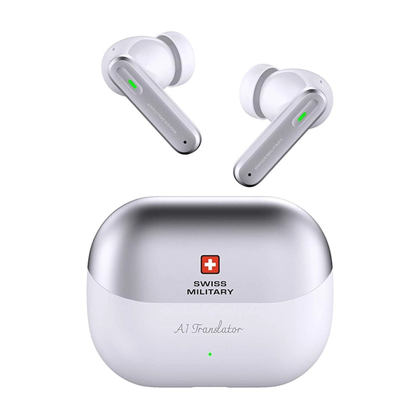 SWISS MILITARY DELTA-AI-ANC PREMIUM AI TRANSLATION TWS EARBUDS WHITE - Image 2
