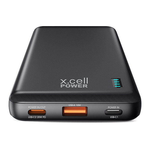 XCELL POWER BANK 10000MAH C IN & OUT PD BLACK - Image 3
