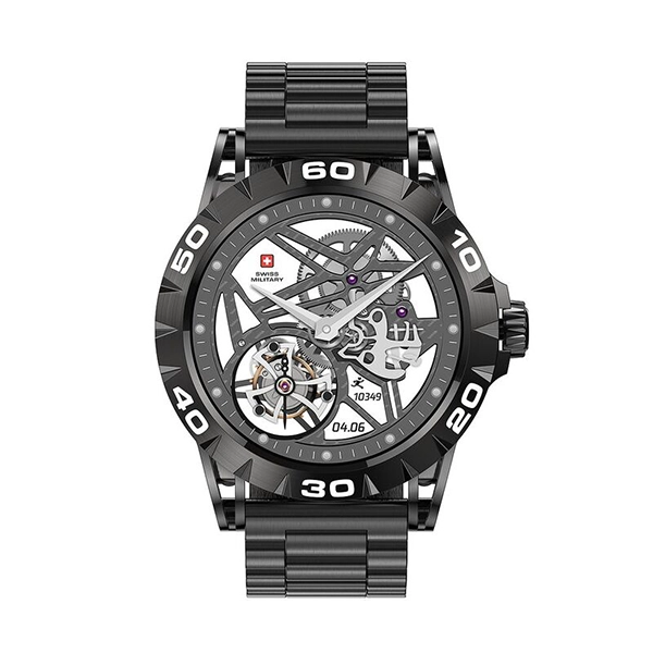 SWISS MILITARY DOM2 SMART WATCH METAL STRAP GUN METAL - Image 4