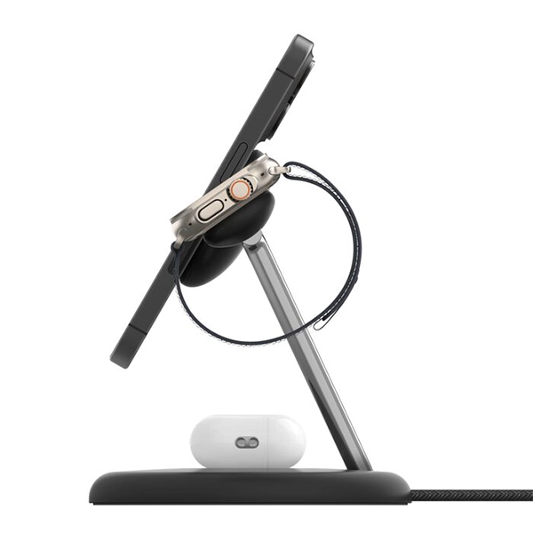 BELKIN BOOSTCHARGE 3-IN-1 MAGNETIC CHARGING STAND WITH QI2 FAST WIRELESS CHARGING 15W – BLACK - Image 6