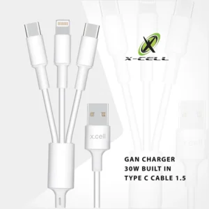 XCELL 3 IN 1 USB CABLE 2C + 1L 1.5M WHITE