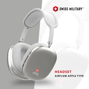 SWISS MILITARY AIRFLOW STEREO BLUETOOTH HEADSET APPLE TYPE SILVER/BLACK