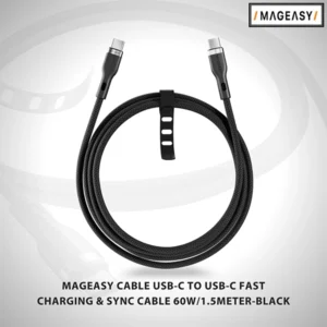 MAGEASY CABLE USB-C TO USB-C FAST CHARGING & SYNC CABLE 60W / 1.5 METER – BLACK